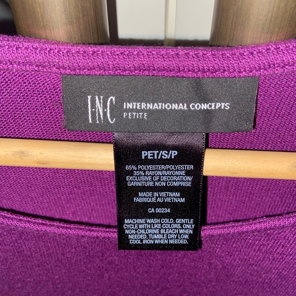 Purple INC Long Sleeve top, women’s petite size S - Picture 4 of 7
